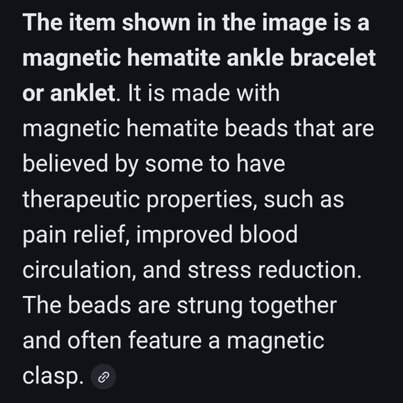 Black Hematite Beaded Anklet - Picture 7 of 7